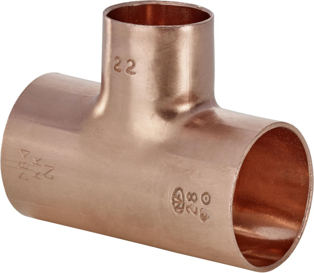 Altech Kupfer-T-Stück 5130 reduziert, Muffe/Muffe/Muffe, 28/18/28 mm, 2 Stück