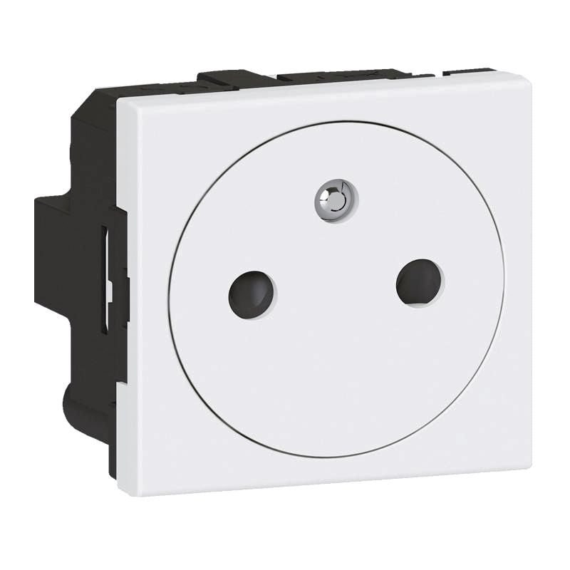 Legrand Mosaic Steckdose 2P+E 16 A 230 V, Aufputz, weiß, 2 Module, Schnellanschluss