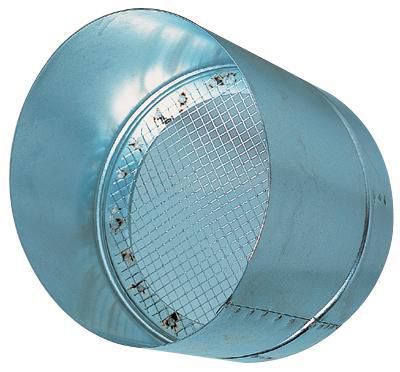 Regenschutzblende mit Gitter, verzinkter Stahl, Ø 315 mm, für waagerechten Ausblas