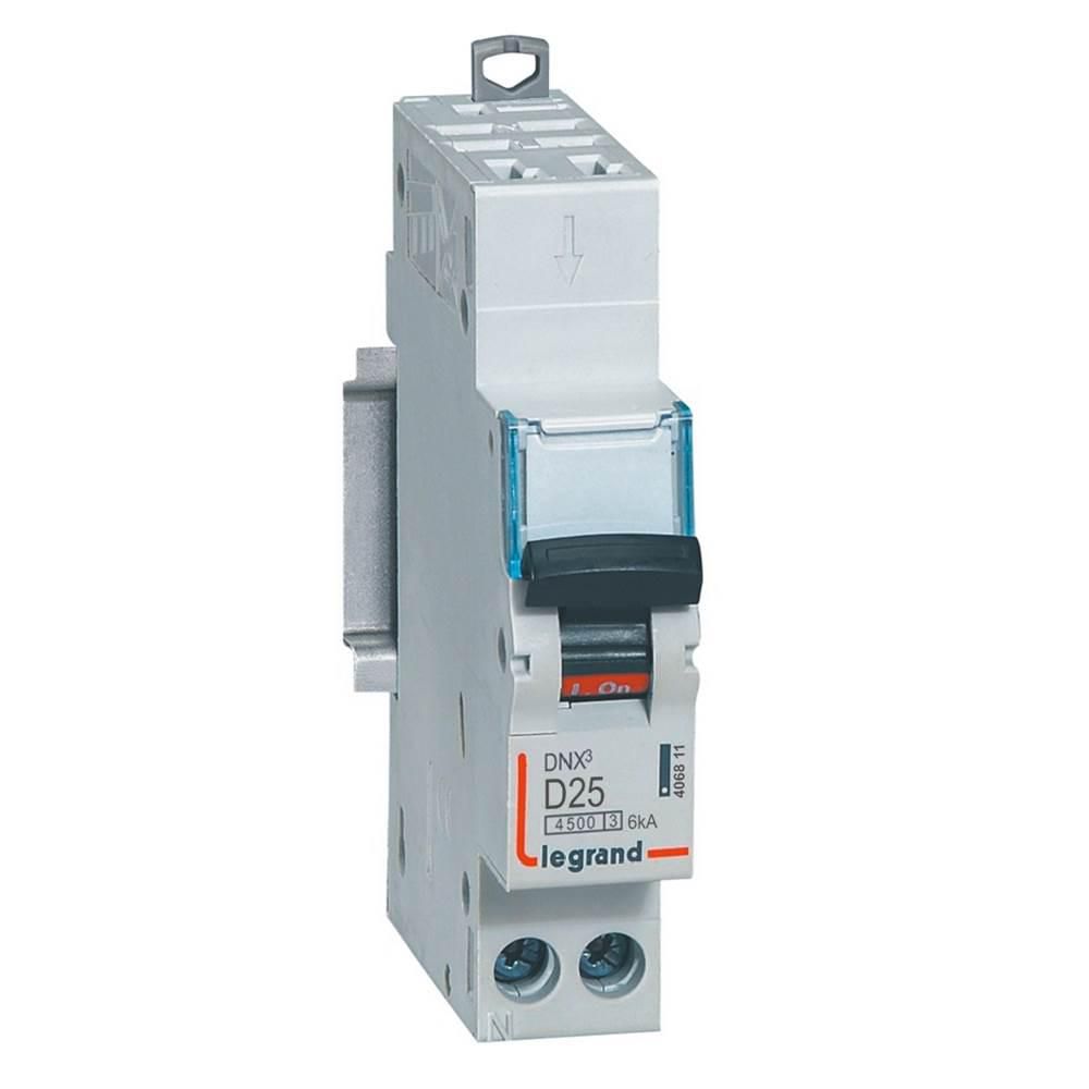 Legrand DNX³ Leitungsschutzschalter 1P+N, 25 A, Charakteristik D, 4500 A