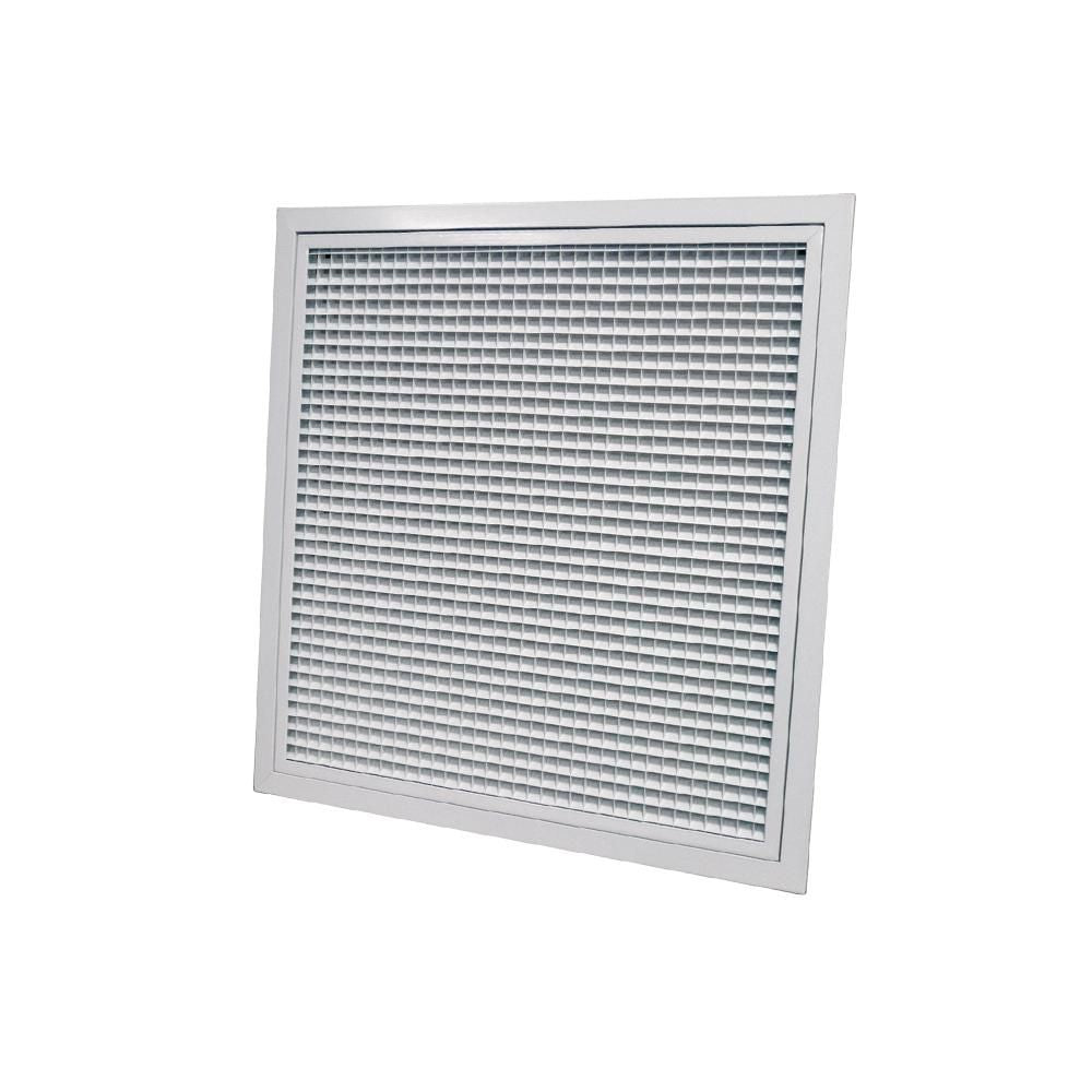 Rückluftgitter mit Filterhalter Aluminium weiß 600 x 600 mm