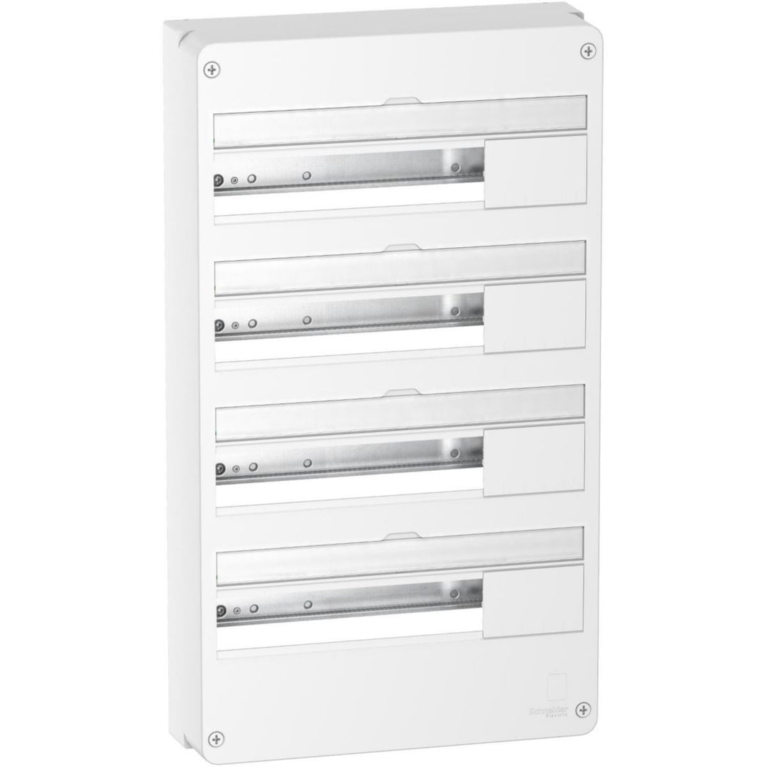 Schneider Electric Resi9 Kleinverteiler 4 Reihen à 18 Module, ohne Tür, weiß RAL 9003, 90 A