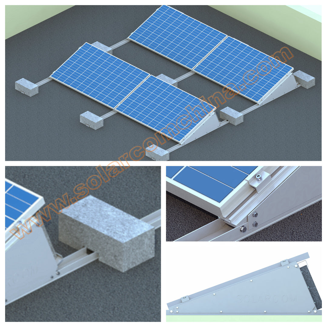Shaoxing City Solarcom Solar Equipment Co., Ltd. - Montagesysteme - Adjustable Flat roof mounting system-Windstream... SC-VRC2 - Art. 3965