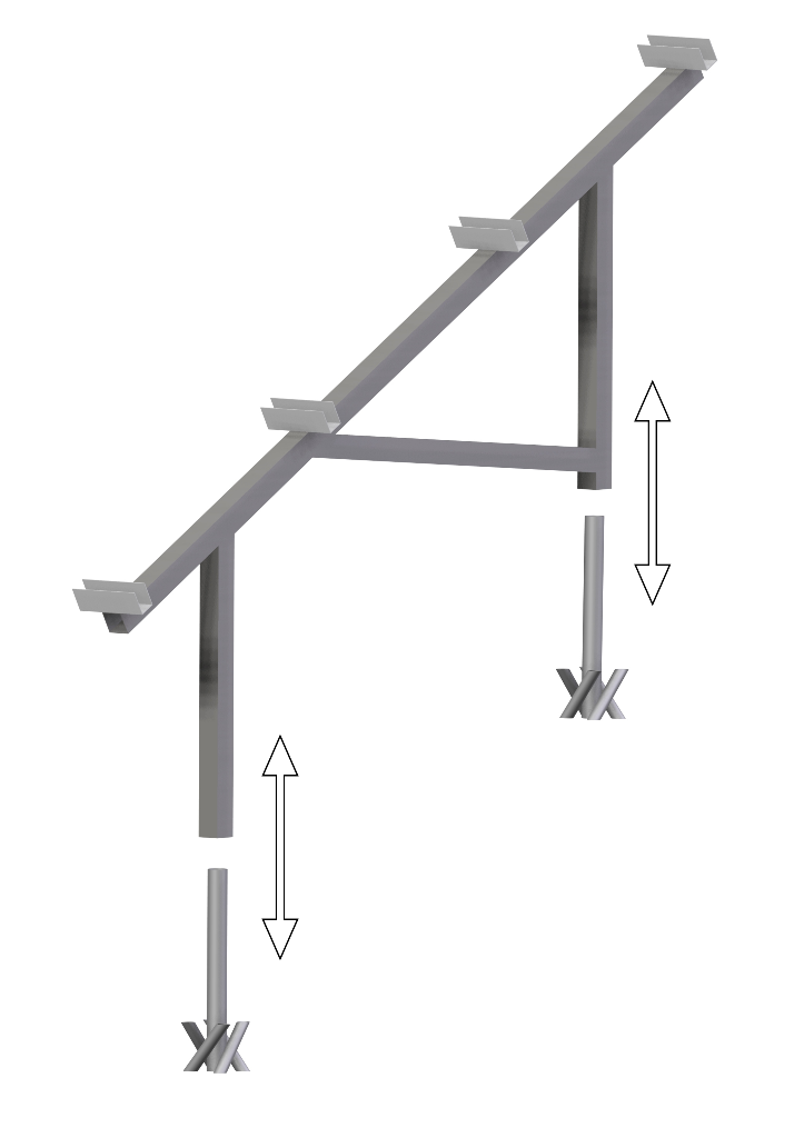 TreeSystem S.R.L - Montagesysteme - Adjustable Ground Mounting System for Steep Slopes Adjustable ground mounting system for steep slopes - Art. 8420