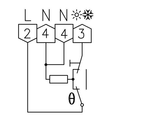 Alre AP-Raumtemperaturregler flach RTBSB-201.065 5-30°C Heizen/Kühlen