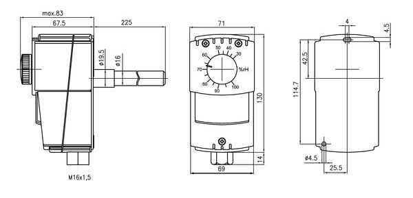 Alre Kanalhygrostat HI-1 Außeneinstellung IP65