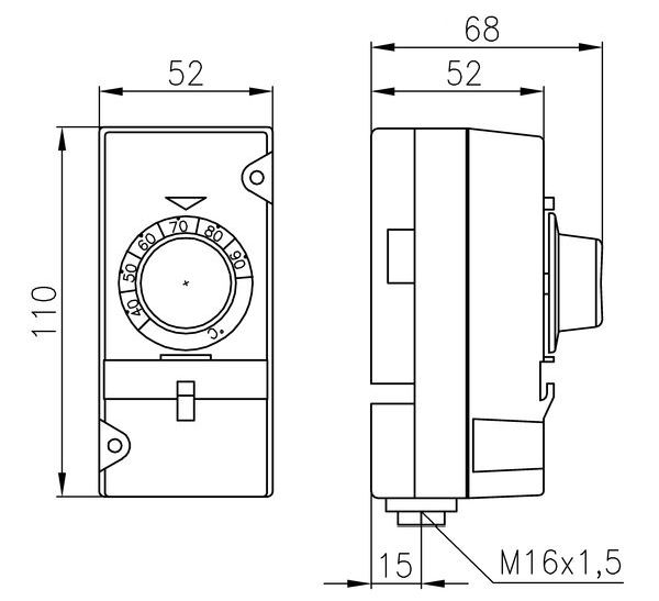 Alre Kapillar-Thermostat ATR 83.001 0-60Grad TR IP20 Ausseneinst.