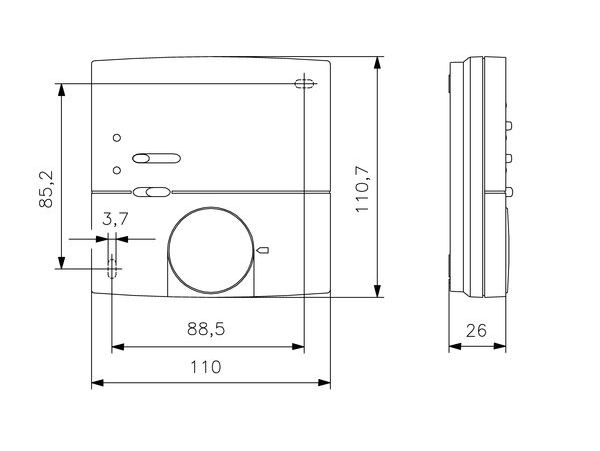 Alre Raumtemperatur-Regler B3000 KTBSB-112.000 AP m. Schalter "Ein-Aus"