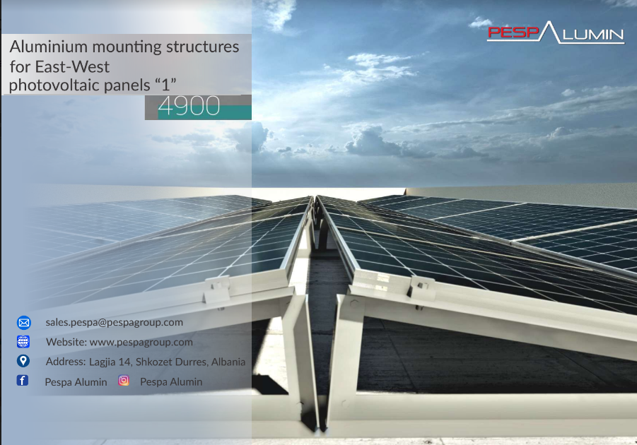 Aluminium Mounting Structure for East-West PV P... 4900-KIT PEFV 90 - Art. 9152