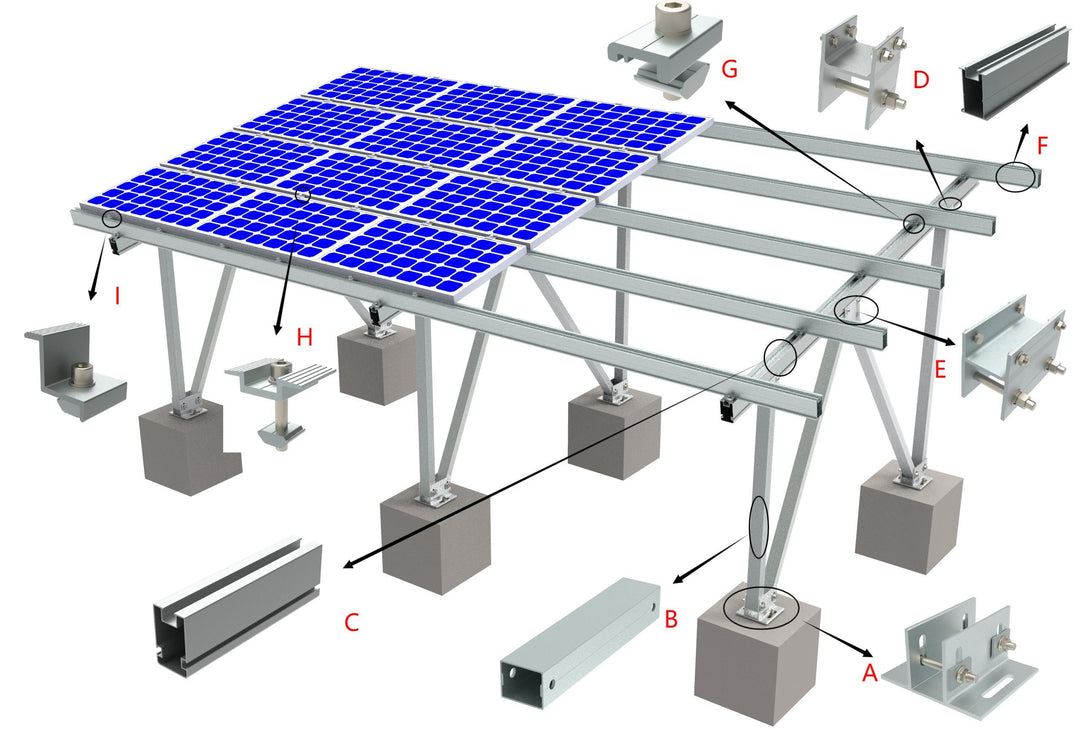 Xiamen Xhf Solar Industrial Co., Ltd. - Montagesysteme - Aluminum  Concrete Ground Mounting System Aluminum  Concrete Ground Mounting System - Art. 9288