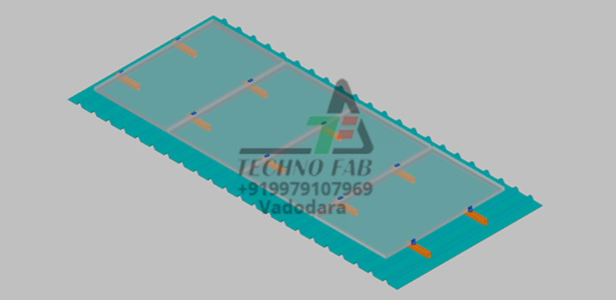 Techno FAB - Montagesysteme - Aluminum Structure Parallel to Slope Roof Strut Rail Height 41 mm - Art. 10536