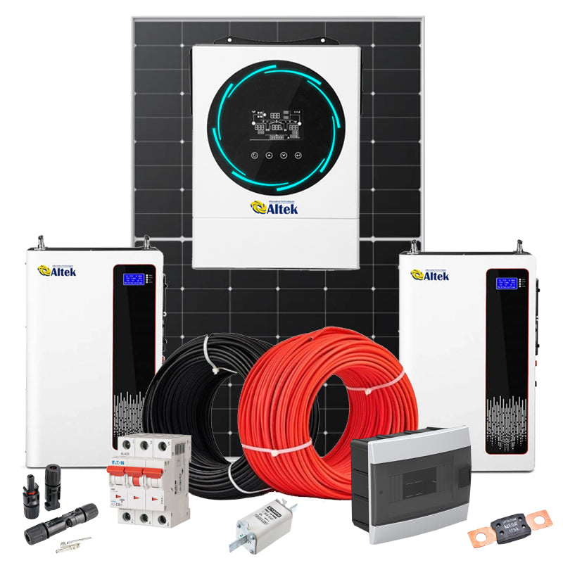 autark Solaranlage 6 kW Altek+LONGI (Wechselrichter-6kW, Panels-6.09kW, Batterie-5.12kWh)