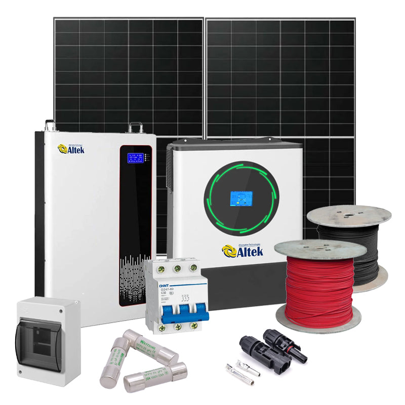 autark Solaranlage 8 kW Altek+LONGI (Wechselrichter-8kW, Panels-8.28kW, Batterie-5.12kWh)