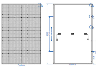 Auxin Solar Inc. - Solarmodul - Axn10m Mono Facial High Efficiency N Type 420-435 435 - Art. 231499