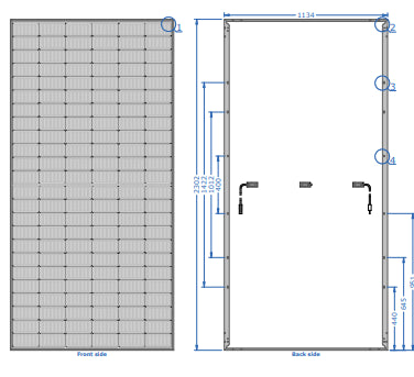 Auxin Solar Inc. - Solarmodul - Axn10m Mono Facial High Efficiency N Type 565-580 580 - Art. 231511