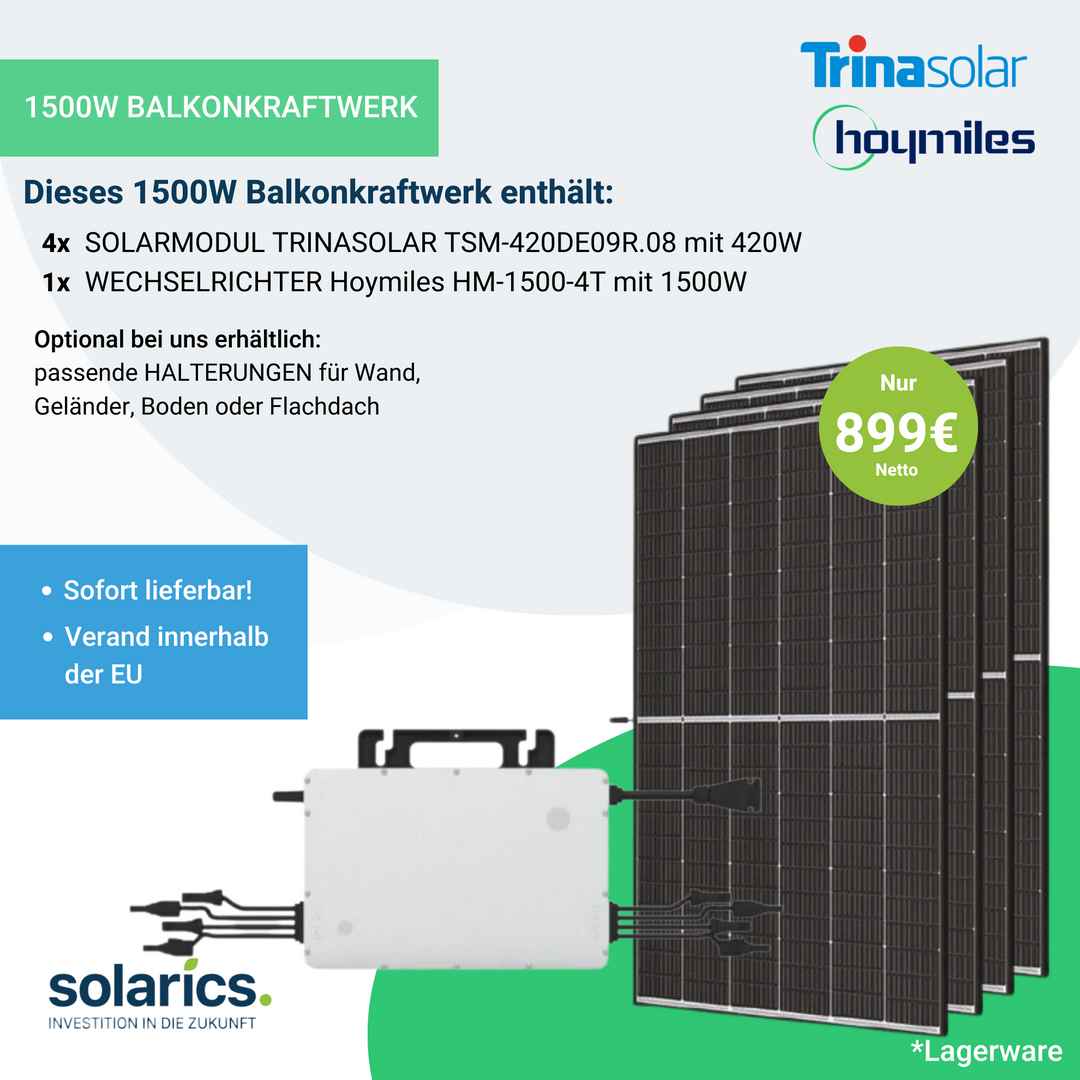 1500 Watt Mini-Solaranlage / Balkonkraftwerk *sofort lieferbar*