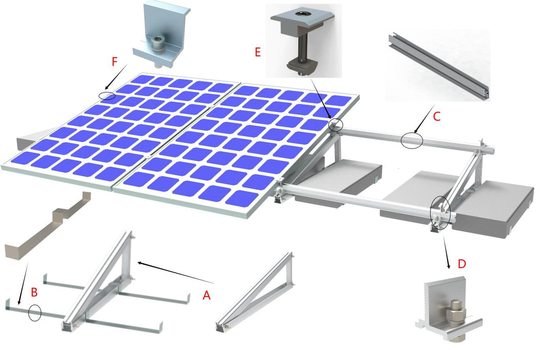 Xiamen Xhf Solar Industrial Co., Ltd. - Montagesysteme - Ballast Mounting System Ballast Mounting System - Art. 9287