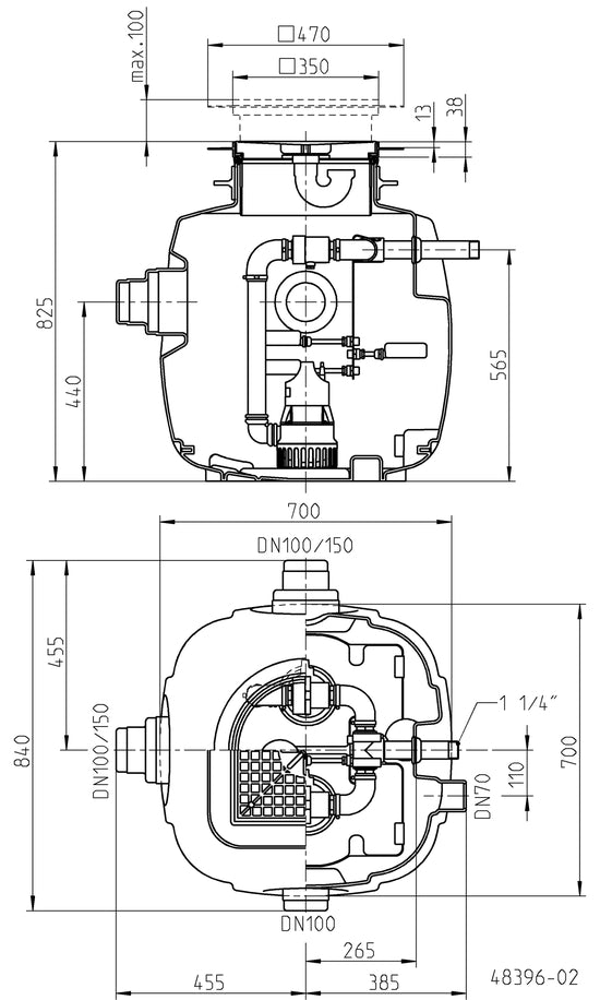JUNG PUMPEN Unterflurbehälter Baufix 200-32 - Art. JP48186