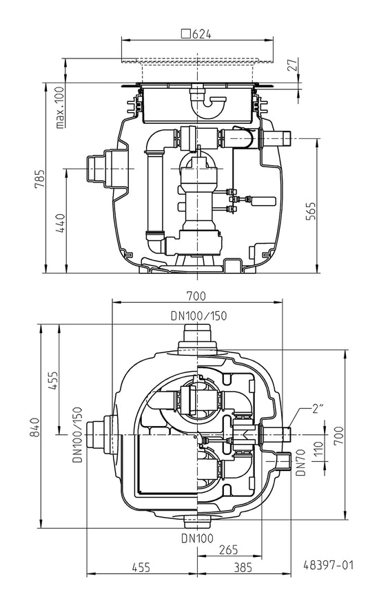 JUNG PUMPEN Unterflurbehälter Baufix 200-50 - Art. JP48187