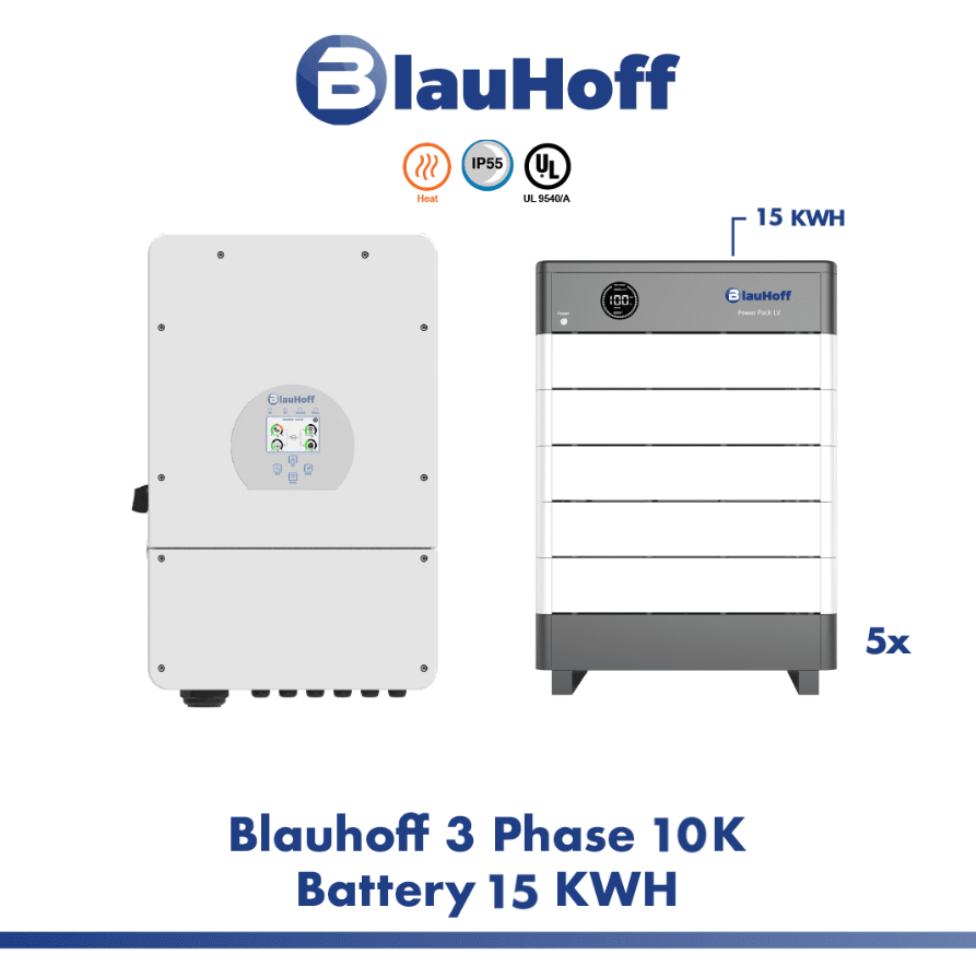 Blauhoff Home 10K/15 kWh LV 3 Fase Systeem Powerpack IP55 100aH 1C Charge/Discharge