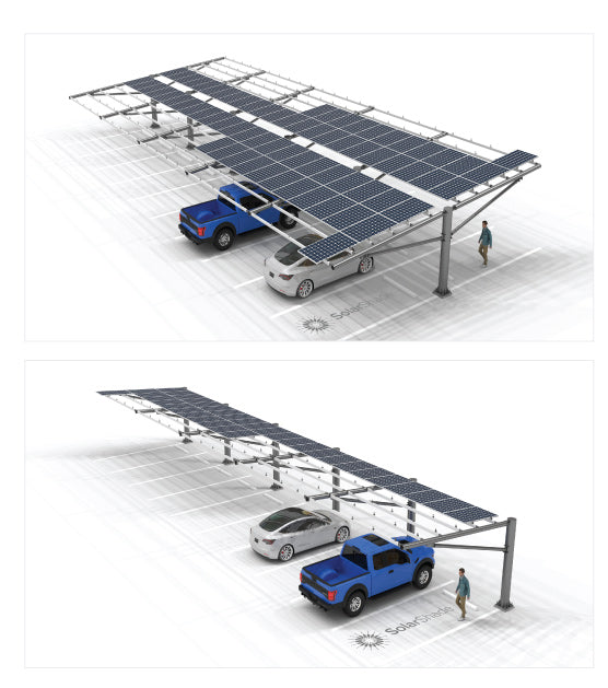 SolarShade - Montagesysteme - Braced Carport Braced Car Shade - Art. 9071