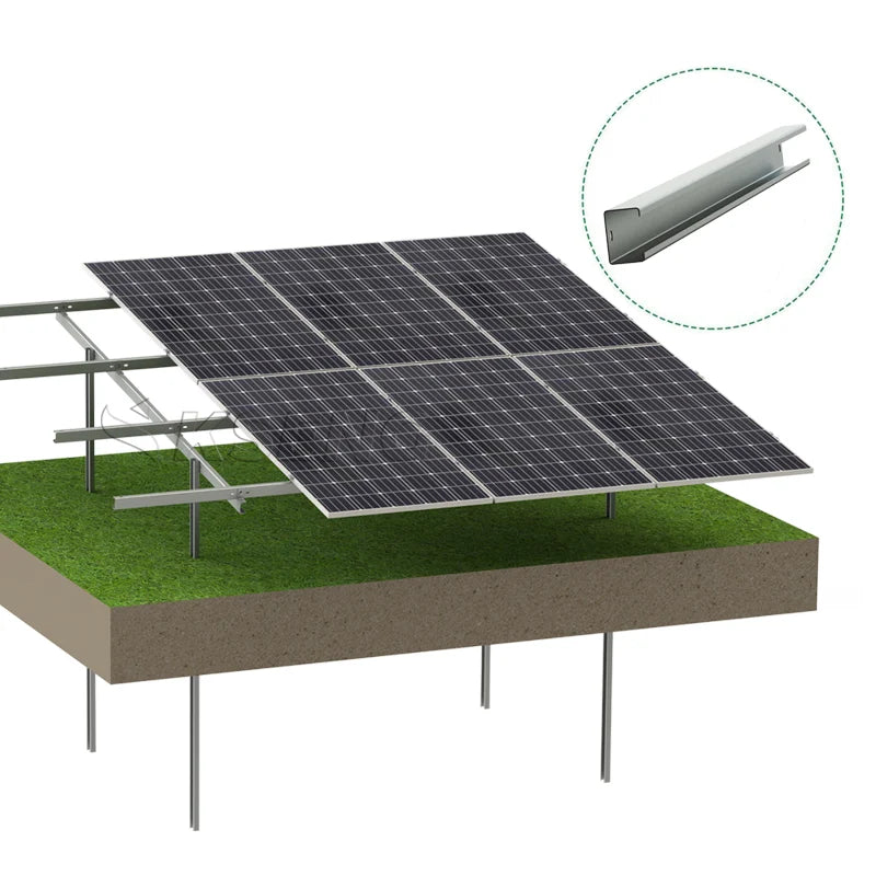 Xiamen Kseng Metal Tech Co., Ltd. - Montagesysteme - Carbon steel solar ground mounting system Galvanized Steel Solar Mounting System - Art. 8241
