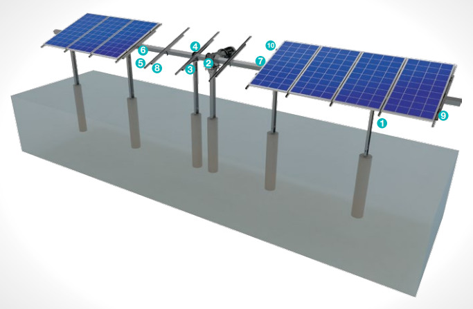 Kiraç Metal Ürünleri San. ve Tic. Ltd. Şti. - Montagesysteme - Concrete Embedded Steel Single Axis Solar Track... KPT21 - Art. 8872