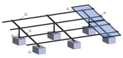 Xiamen EDRI Technology Co., Ltd. - Montagesysteme - Concrete flat roof solar mounting system Concrete flat roof solar mounting system - Art. 6000
