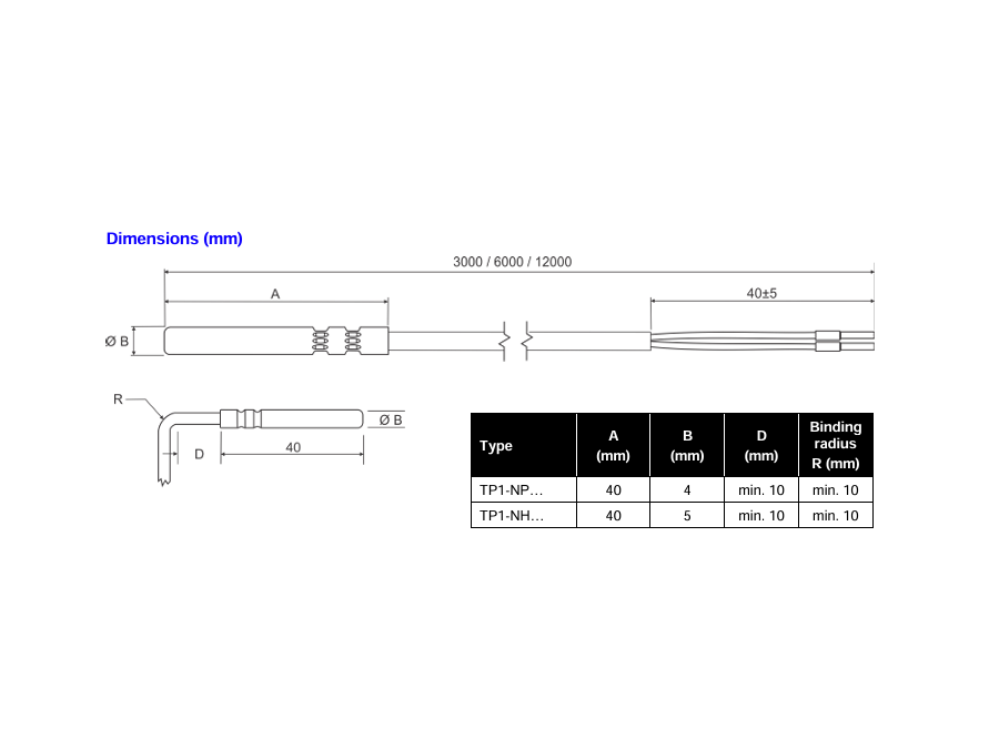 Copeland Temperaturfühler TP1-NP6, NTC, 6 m