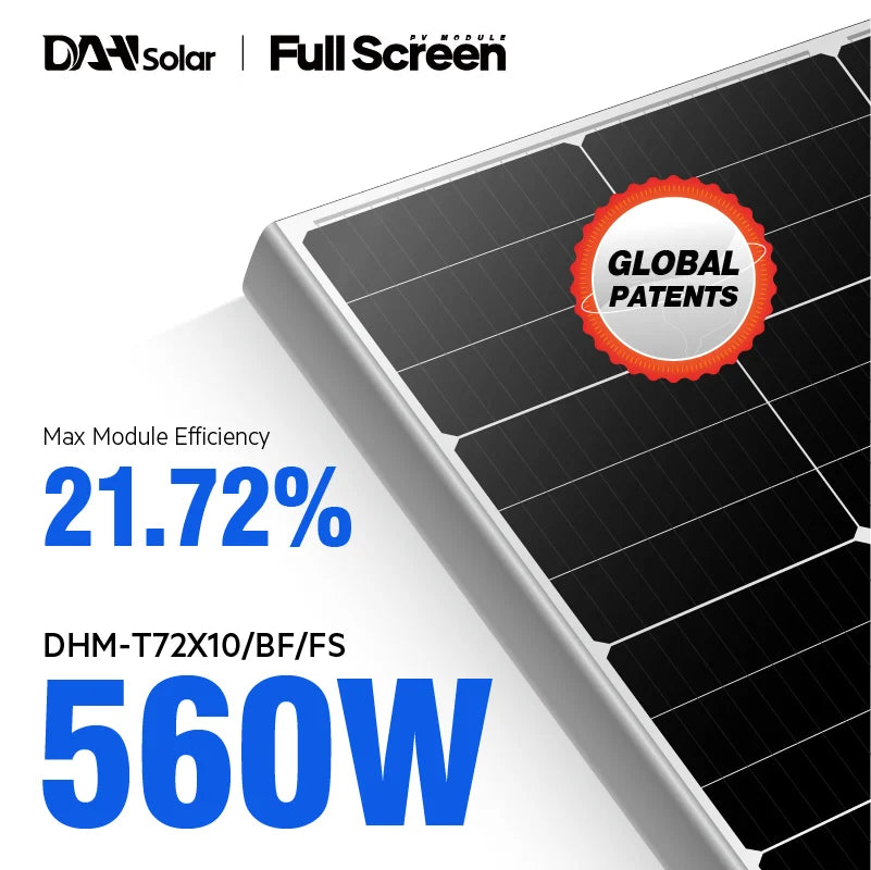 DAH Solar Solarmodul DHM-T72X10 BF 550 - Art. 197280