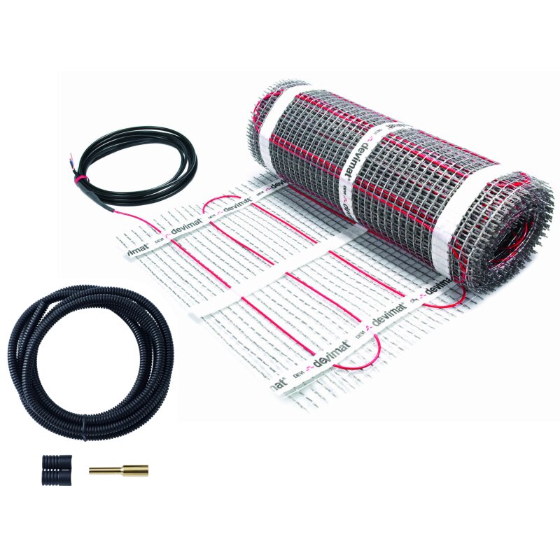 DEVI Dünnbettheizmatte DEVImat 100W/qm 1,0qm 0,5x2,0m selbstkle – DEVI