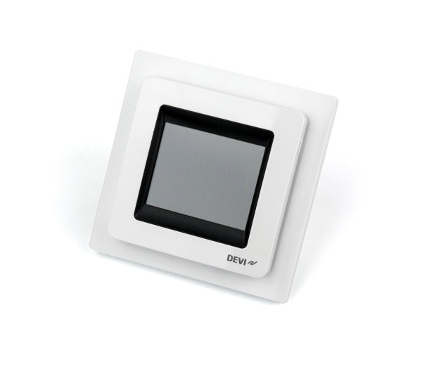DEVI Uhren-Thermostat DEVIreg Touch reinweiß TouchDisplay – DEVI