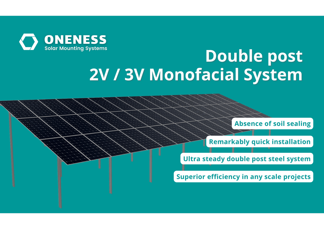 Shanghai Oneness Tech Co., Ltd. - Montagesysteme - Double Post - 3V Monofacial System Double Post - 3V Monofacial System - Art. 10815