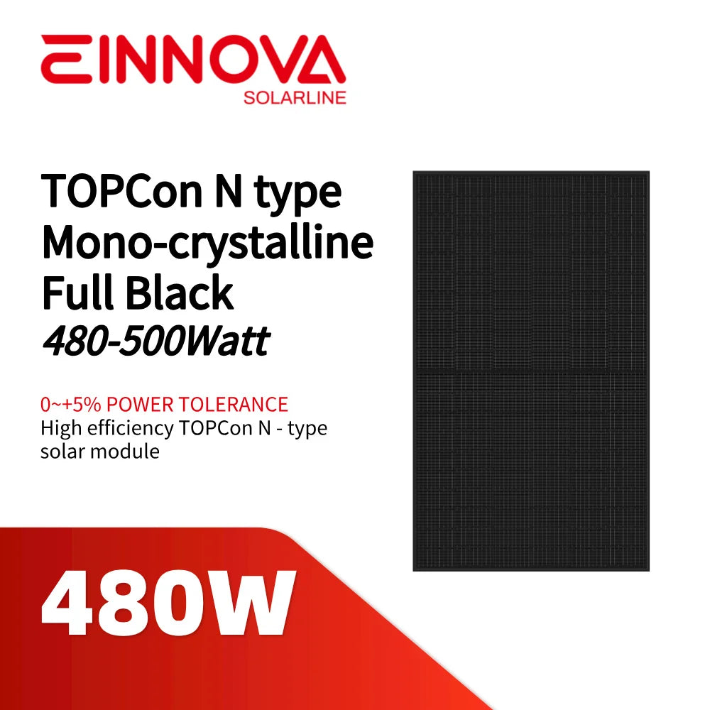 Einnova Solarline Energy Corp. Limited - Solarmodul - ESM 480-500T  Full Black ESM-490T - Art. 223642