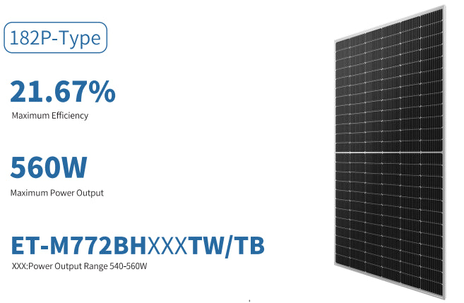 Wuxi Elite Solar Power Holding Pte. Ltd. - Solarmodul - ET-M772BH540-560TW/TB ET-M772BH560TW/TB - Art. 227894