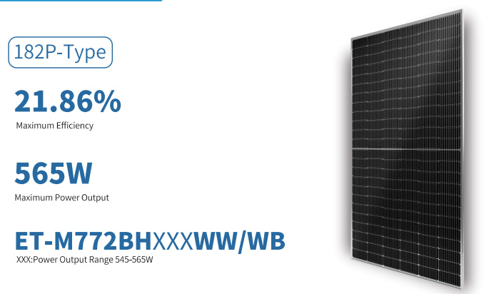 Wuxi Elite Solar Power Holding Pte. Ltd. - Solarmodul - ET-M772BH540-560WW/WB ET-M772BH550WW/WB - Art. 233849