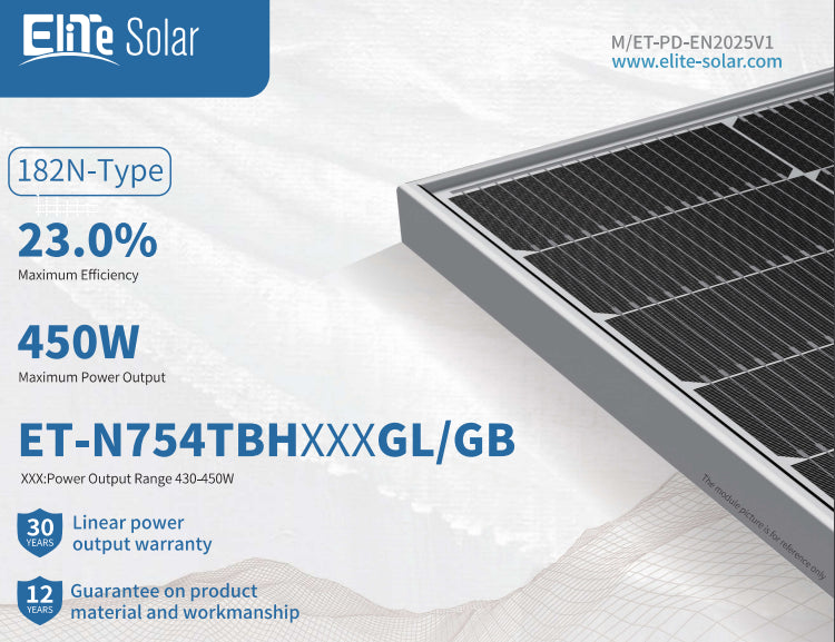 Wuxi Elite Solar Power Holding Pte. Ltd. - Solarmodul - ET-N754TBH430-450GL/GB ET-N754TBH450GL/GB - Art. 234241