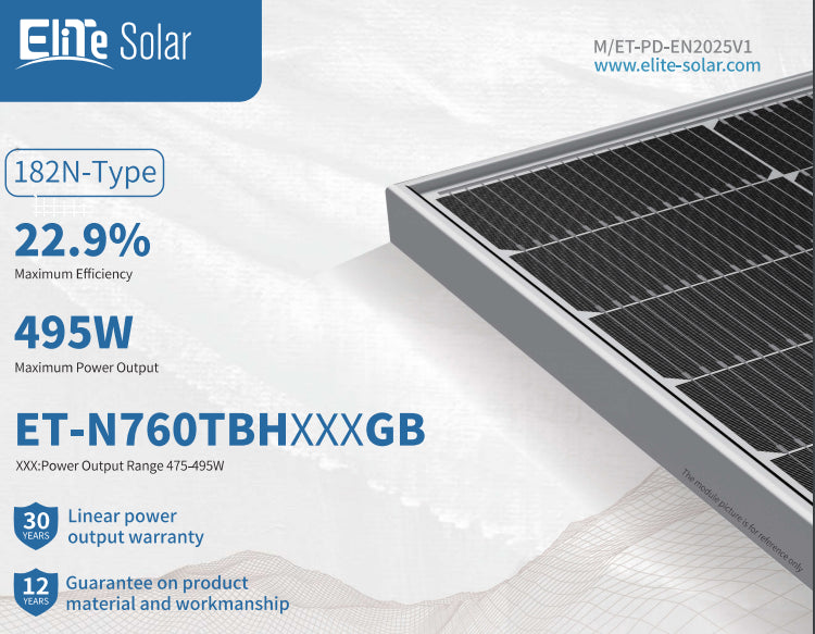 Wuxi Elite Solar Power Holding Pte. Ltd. - Solarmodul - ET-N760TBH475-495GB ET-N760TBH485GB - Art. 234229