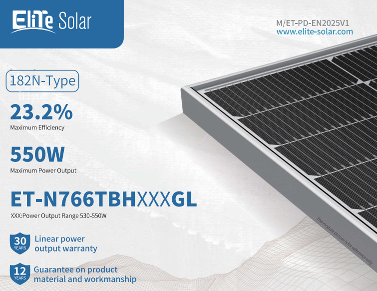 Wuxi Elite Solar Power Holding Pte. Ltd. - Solarmodul - ET-N766TBH530-550GL ET-N766TBH535GL - Art. 234146