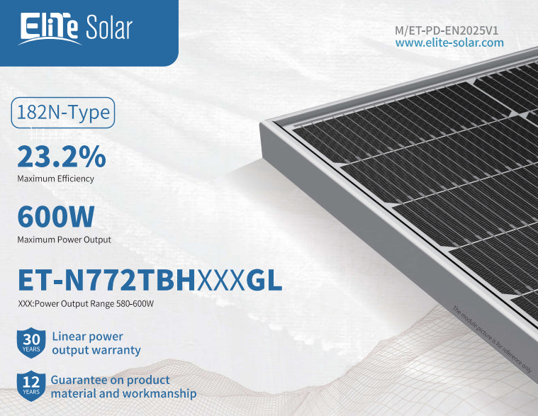 Wuxi Elite Solar Power Holding Pte. Ltd. - Solarmodul - ET-N772TBH580-600GL ET-N772TBH590GL - Art. 234142