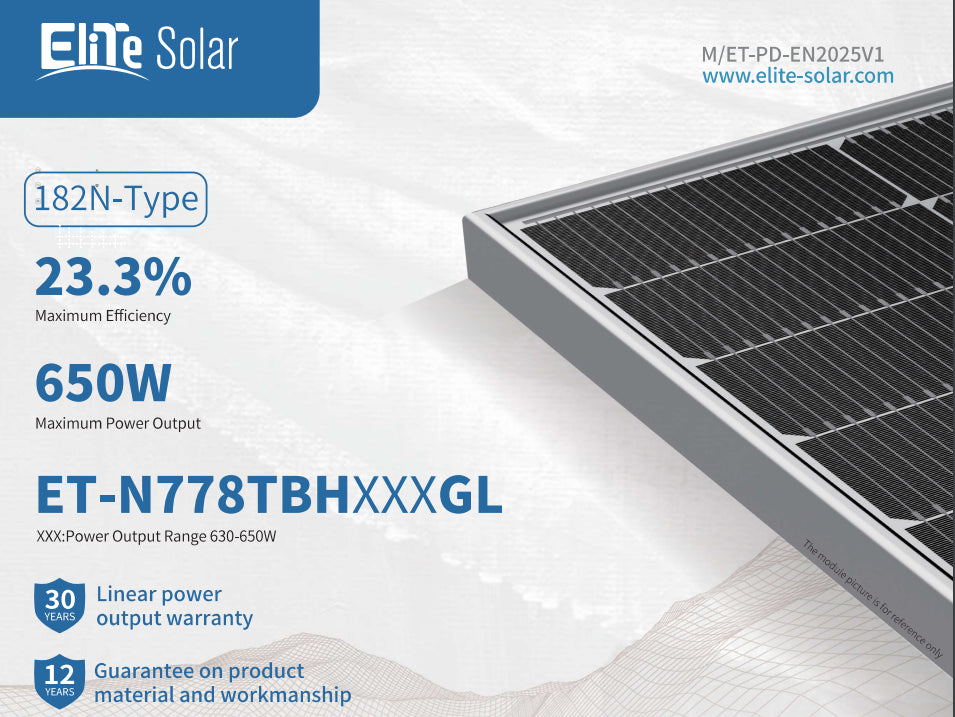 Wuxi Elite Solar Power Holding Pte. Ltd. - Solarmodul - ET-N778TBH630-650GL ET-N778TBH645GL - Art. 234138