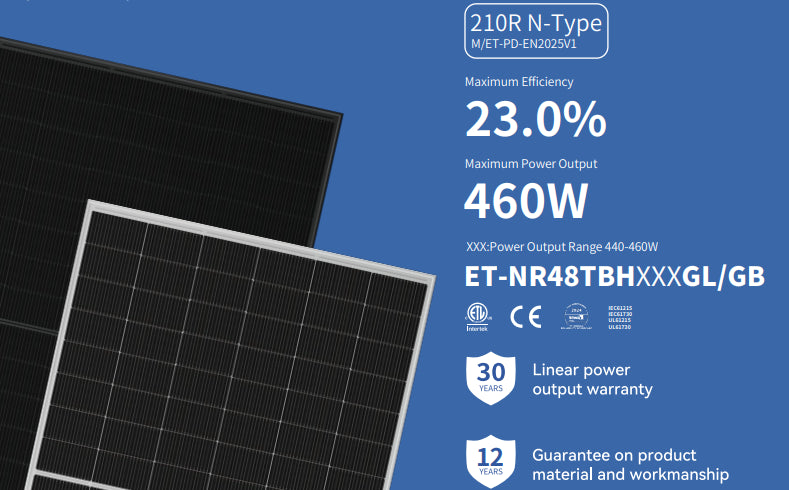 Wuxi Elite Solar Power Holding Pte. Ltd. - Solarmodul - ET-NR48TBH440-460GL/GB ET-NR48TBH440GL/GB - Art. 233863