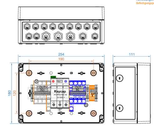 Enwitec DC-Generatoranschlusskasten GAK TYPE S-1000-4R-X-BC-PC-1.0