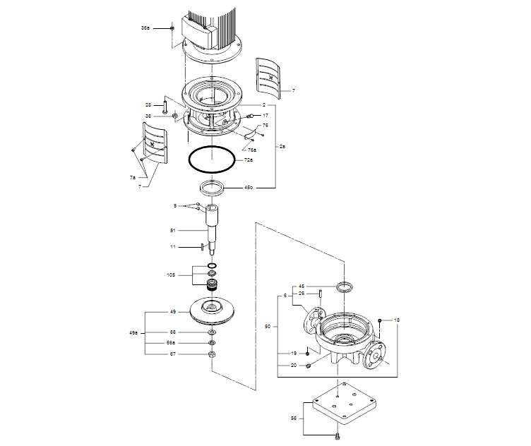GRUNDFOS Einstufige Inlinepumpe TP 50-90/4 A-F-A-BQQE-EW3 Art. 96384247