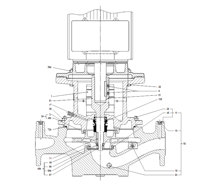 GRUNDFOS Einstufige Inlinepumpe TP 65-90/4 A-F-A-BQQE-FW3 Art. 96384283