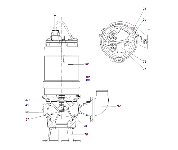 GRUNDFOS Tauchmotorpumpen S1.80.100.200.4.54H.C.271.G.EX.D.615 - Art. 96781851