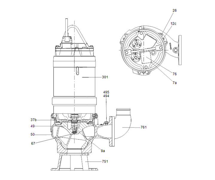 GRUNDFOS Tauchmotorpumpen S1.80.100.200.4.54H.C.271.G.EX.D.615 - Art. 96781851