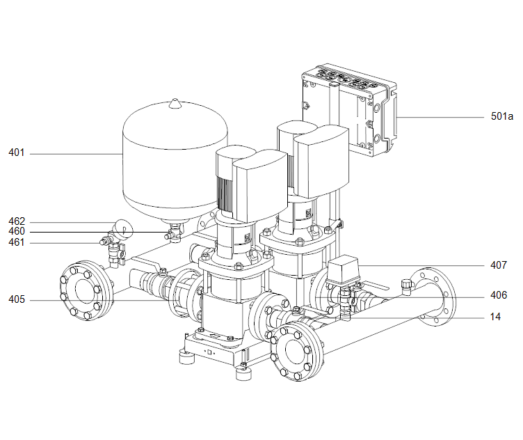 GRUNDFOS Druckerhöhungsanlage HYDRO MULTI-E 3 CRIE 3-8 - Art. 98486677