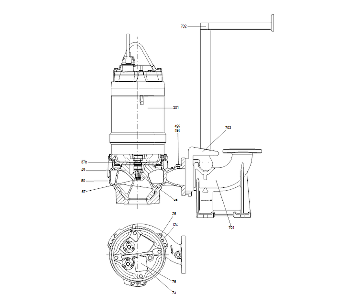 GRUNDFOS Tauchmotorpumpen S1.80.100.200.4.54H.C.271.G.EX.D.615 - Art. 96781851