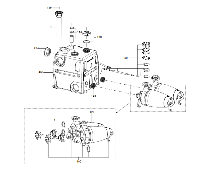 GRUNDFOS Doppelpumpenhebeanlage MDV.65.80.40.2.51D /450.SL - Art. 97577836